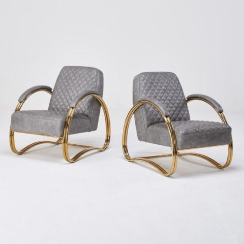 Pair Modern Design Arm Chairs