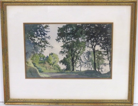 Alexander Benois Watercolor Landscape W/ Trees