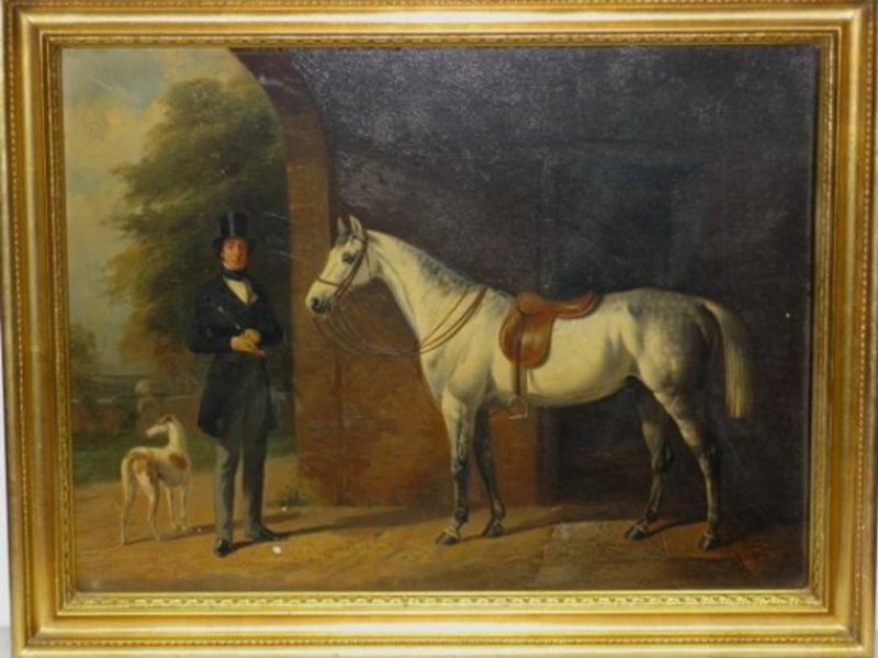 19th Century W & H Barraud Equestrain Painting