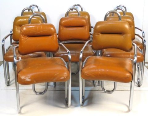 8 Kwok Hoi Chan Limande Chrome and Leather Armchairs