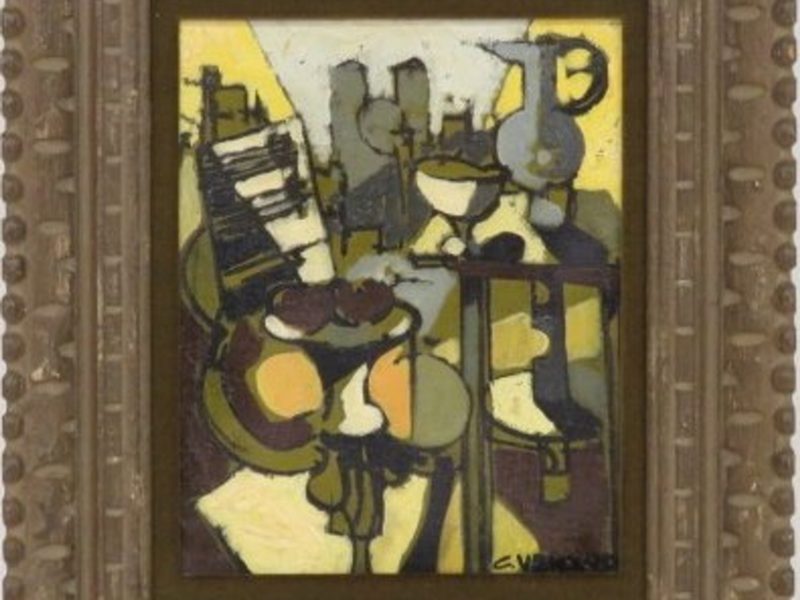 Claude Venard Cubist Painting La Patition De Musique