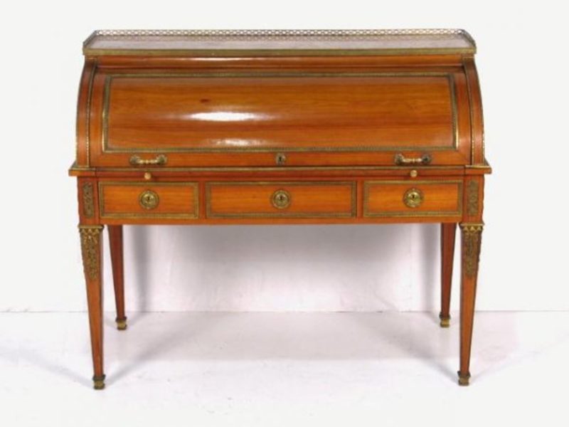 French Bronze Mounted Cylinder Desk