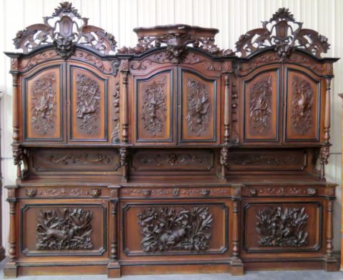 Italian Carved Sideboard with Black Forest Carvings