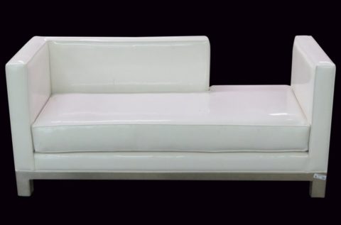J A Casillas Modern Design White Vinyl Sofa