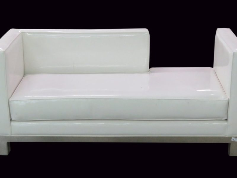 J A Casillas Modern Design  White Vinyl Sofa