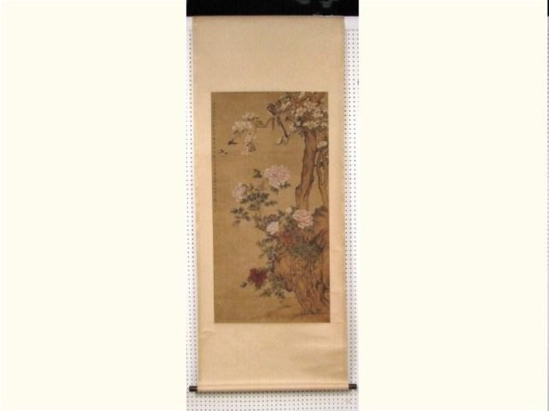 Jiang Tingxi Chinese Watercolor on Silk Scroll