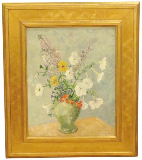 John Wells James Oil Painting of Floral Bouquet