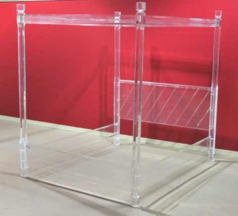 Modern Queen Size Lucite Canopy Bed
