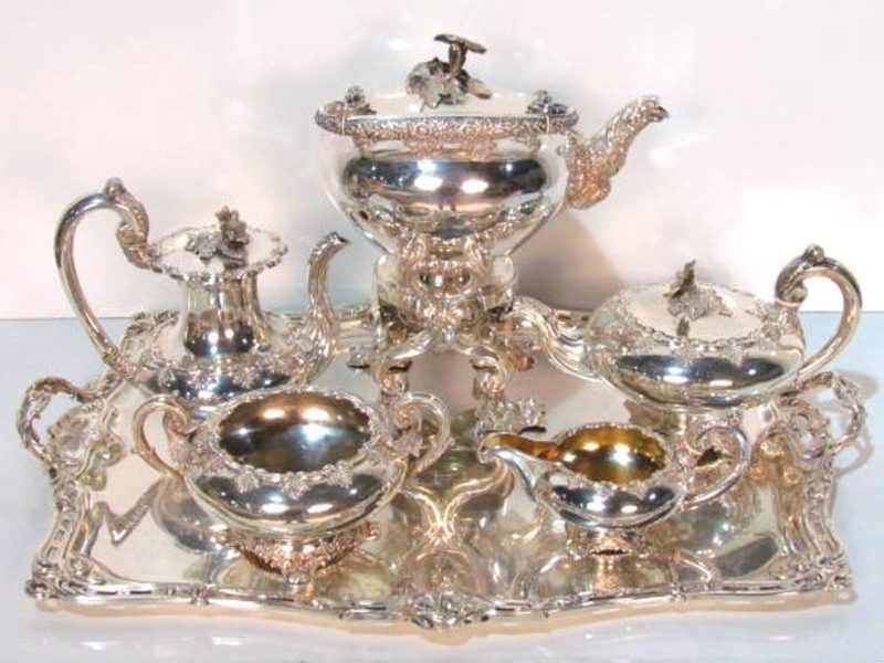 Odiot Paris Sterling Silver 5 pc Teaset and Tray