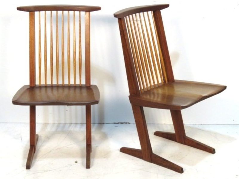 Pair 1960’s George Nakashima Conoid Chairs