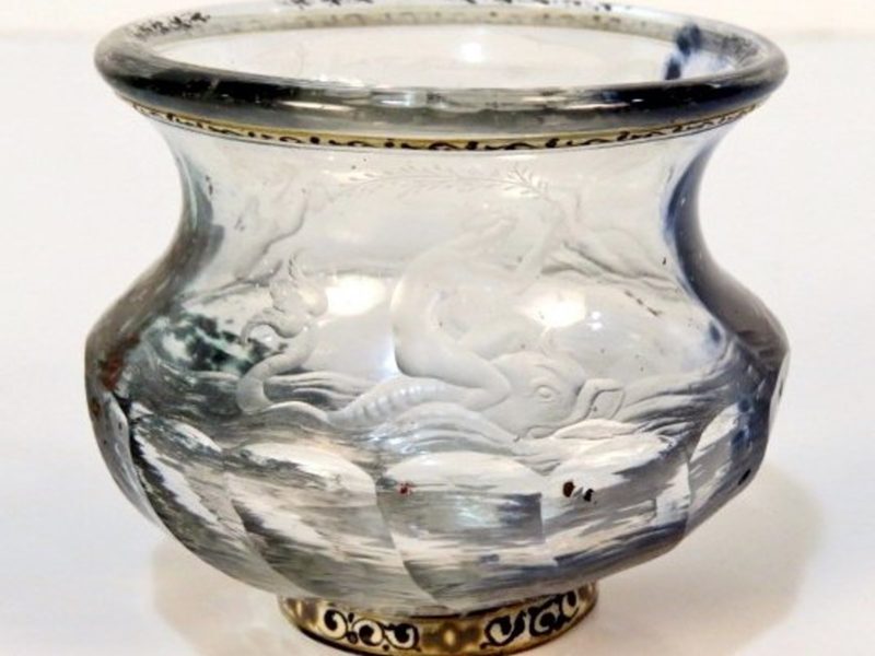 Rare Emile Galle Etched Art Glass Vase