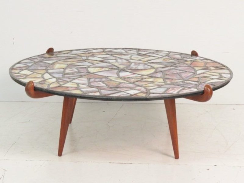 Walker Weed Stainglass Round Coffee Table